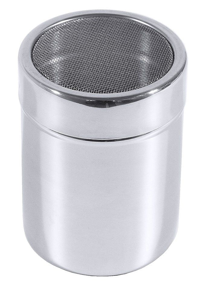 Saupoudreuse en acier inoxydable 18/10, 0,3 l., diamètre 7cm, hauteur 9,5cm