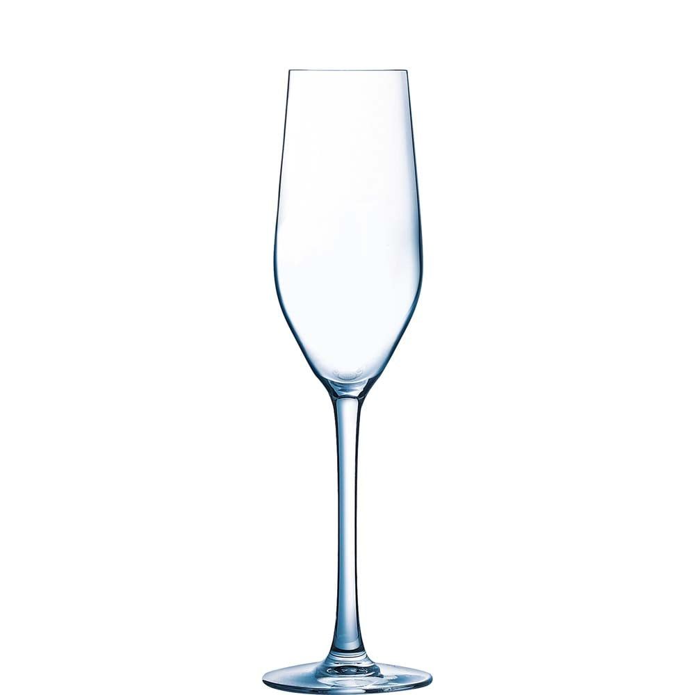 Verre à champagne Arcoroc Mineral, 16 cl avec ligne de remplissage à 0,1 l, boîte traiteur de 18 pièces