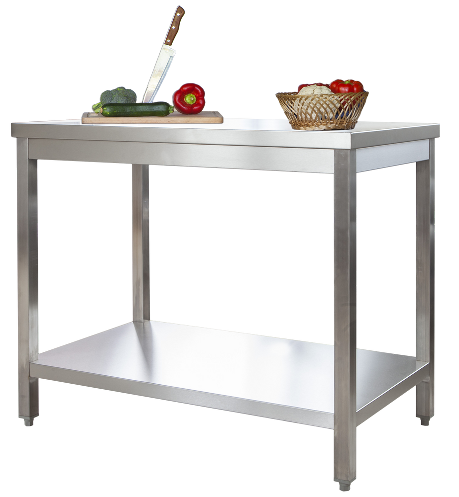 Table de travail en inox Profi 1 400 x 600 mm avec étagère basse