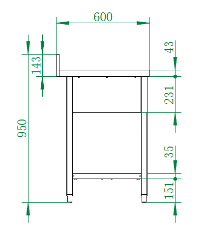 Plonge Basic 16x6 avec 2 bacs à gauche