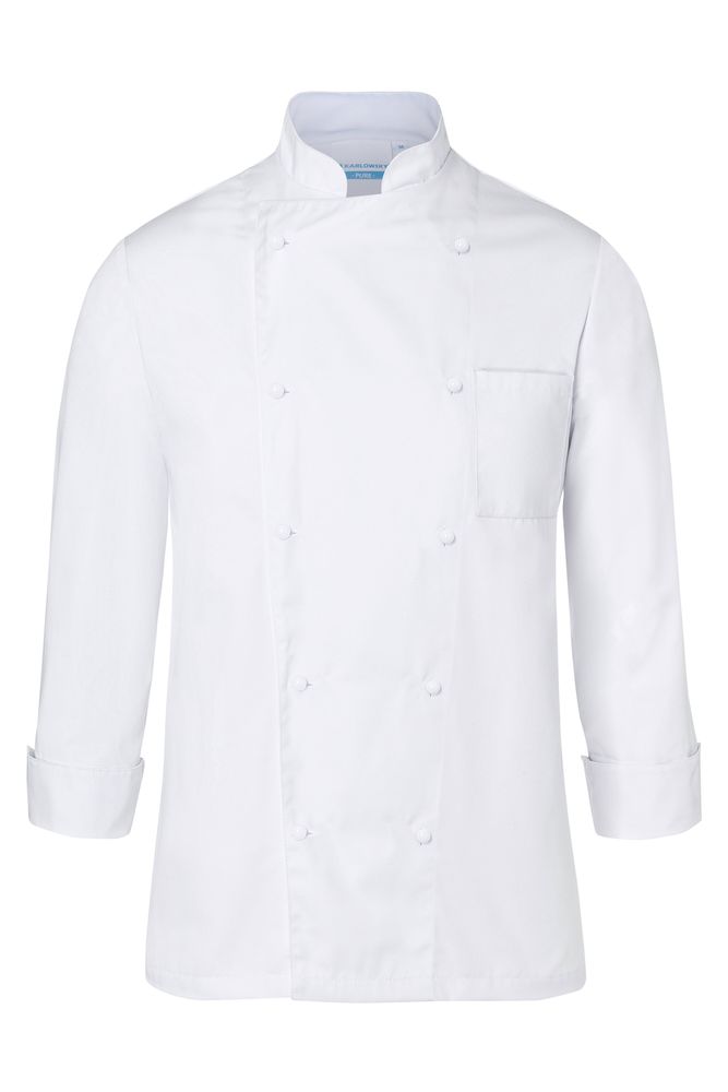 Veste de cuisine pour hommes Basic, boutons à boules, blanc, taille : L