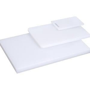 Planche à découper, blanche, longueur 60 cm, largeur 40 cm, épaisseur 4 cm