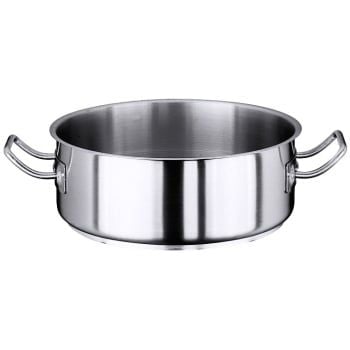 Sautoir plat avec poignées en acier inoxydable, Série 2100, diamètre 53cm, mat