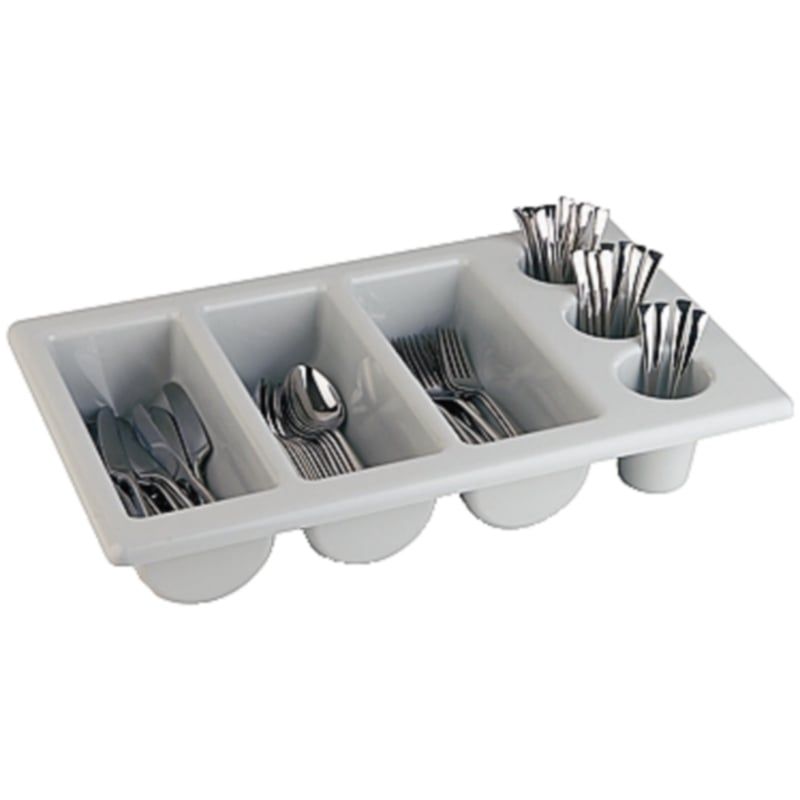 Range-couverts GN 1/1, 3 + 3 compartiments, gris