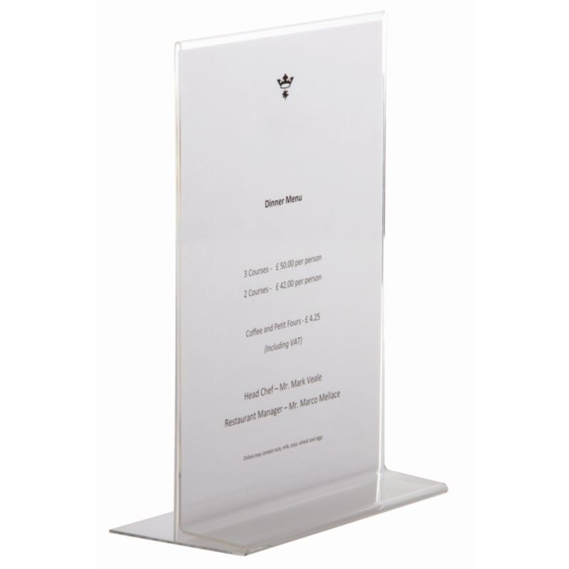 Support de menu A4 format portrait