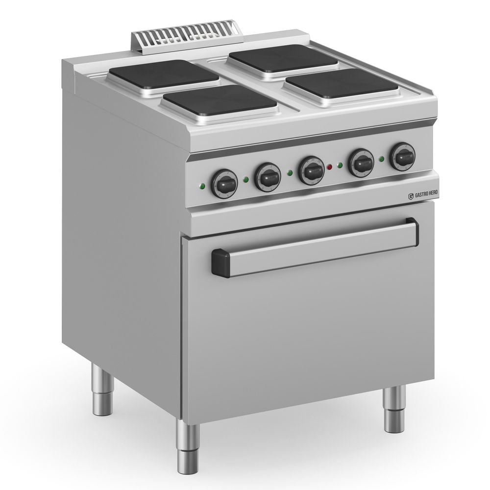 Fourneau électrique série 77 – 70/70 avec four électrique – plaques de cuisson carrées