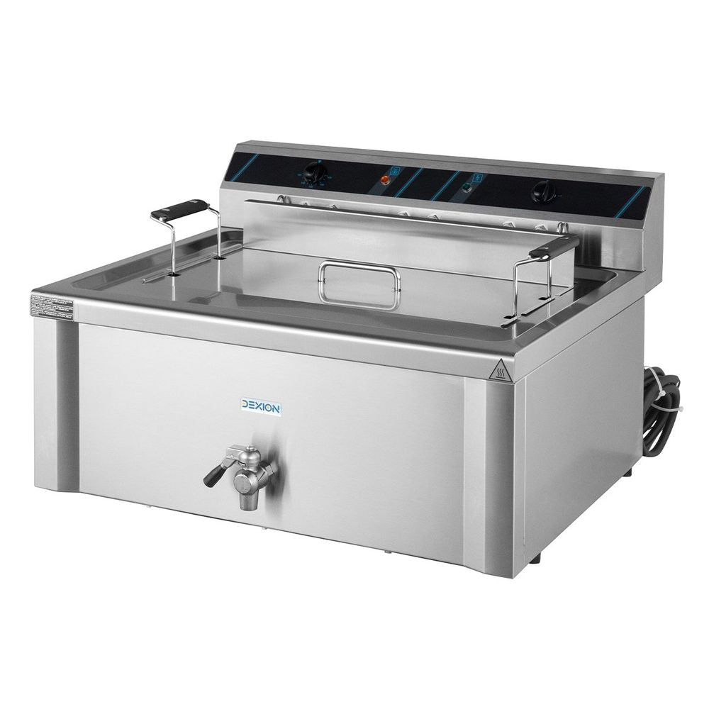 Friteuse électrique Profi 20 l avec robinet de purge, 400 V