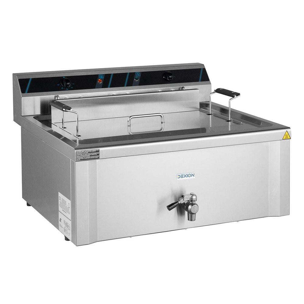 Friteuse électrique Profi 20 l avec robinet de purge, 400 V