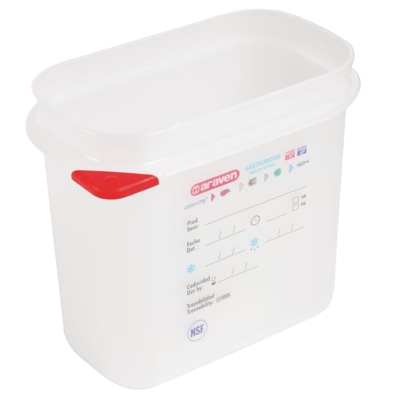 Araven Récipients pour aliments avec code couleur GN 1/9, 10 cm