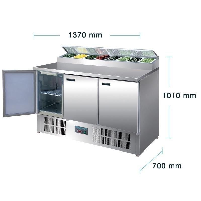 Comptoir de préparation réfrigéré pizzas et salades Polar Série G 390L