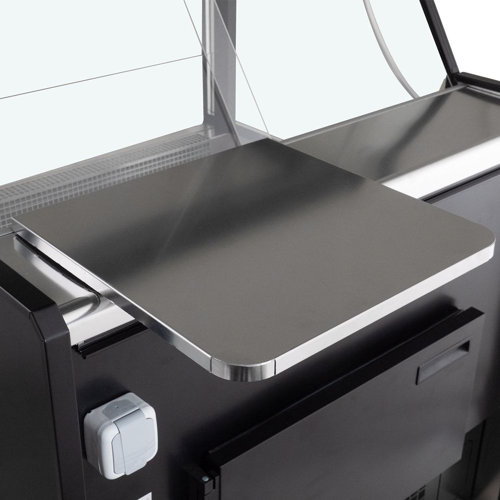 Comptoir réfrigéré TITAN 2560 mm noir, éclairage LED, soubassement réfrigéré