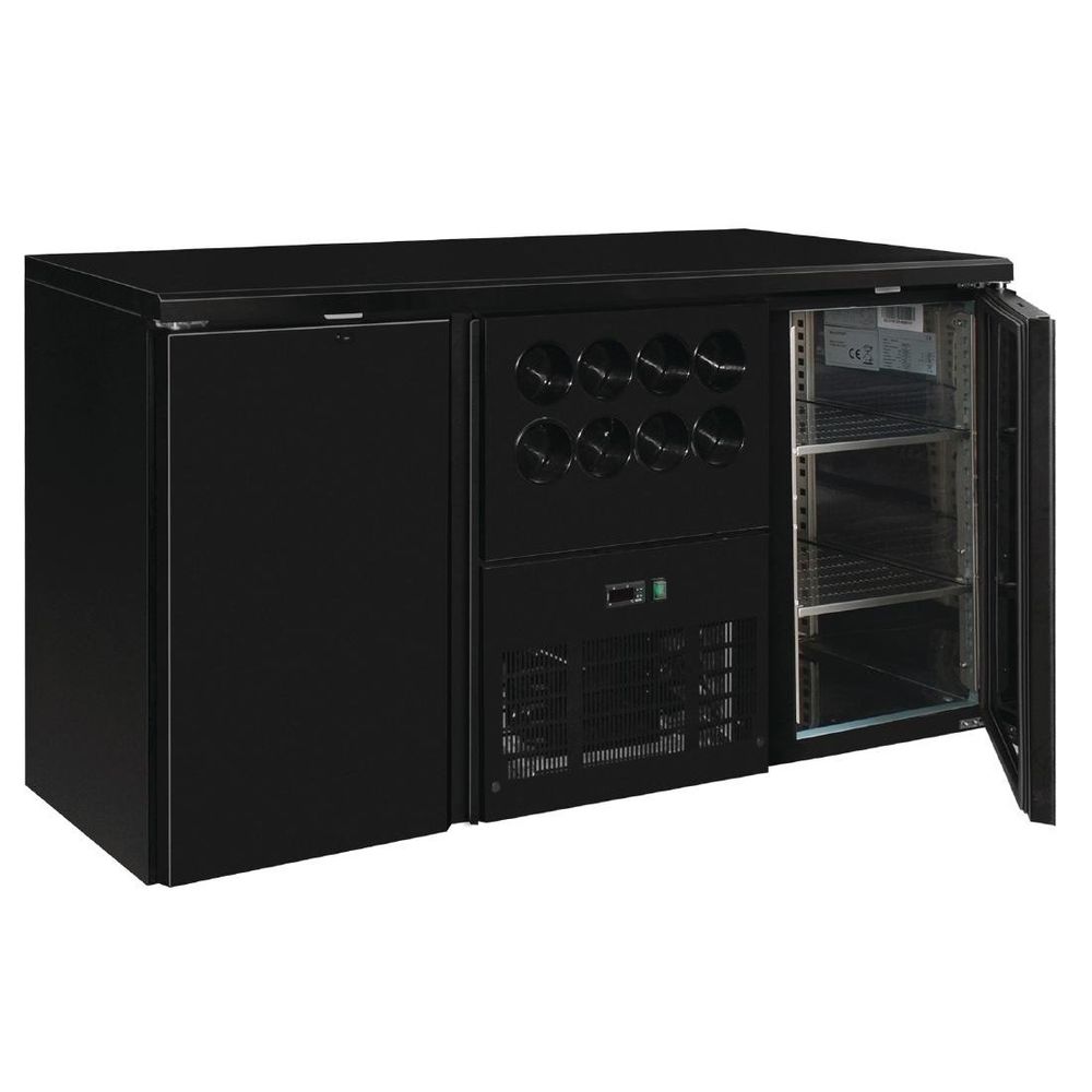 Arrière de bar réfrigéré Polar 2/0 avec emplacements réfrigérés pour bouteilles de vin
