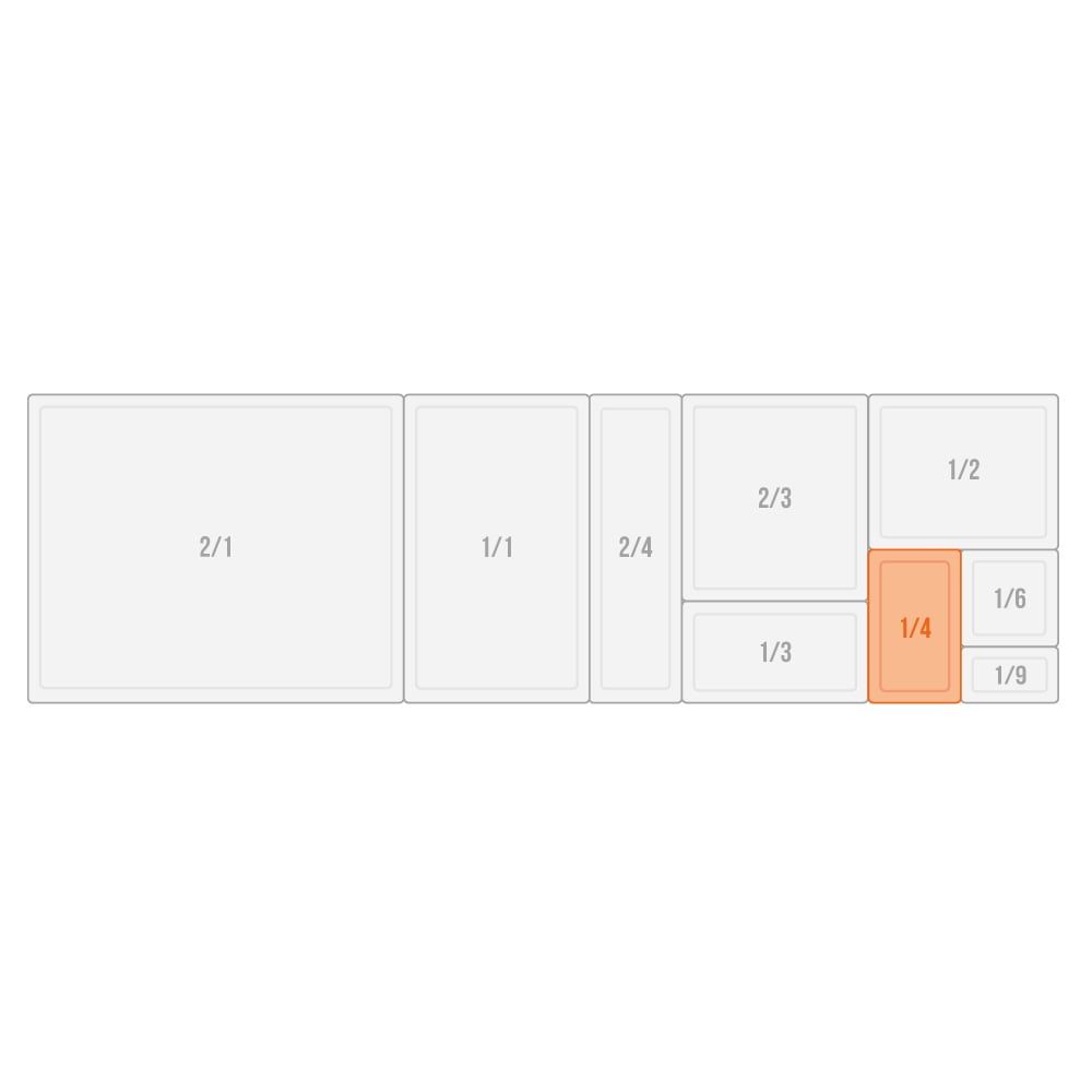 Bac gastronorme "BASIC" GN  1/4 - profondeur 100 mm