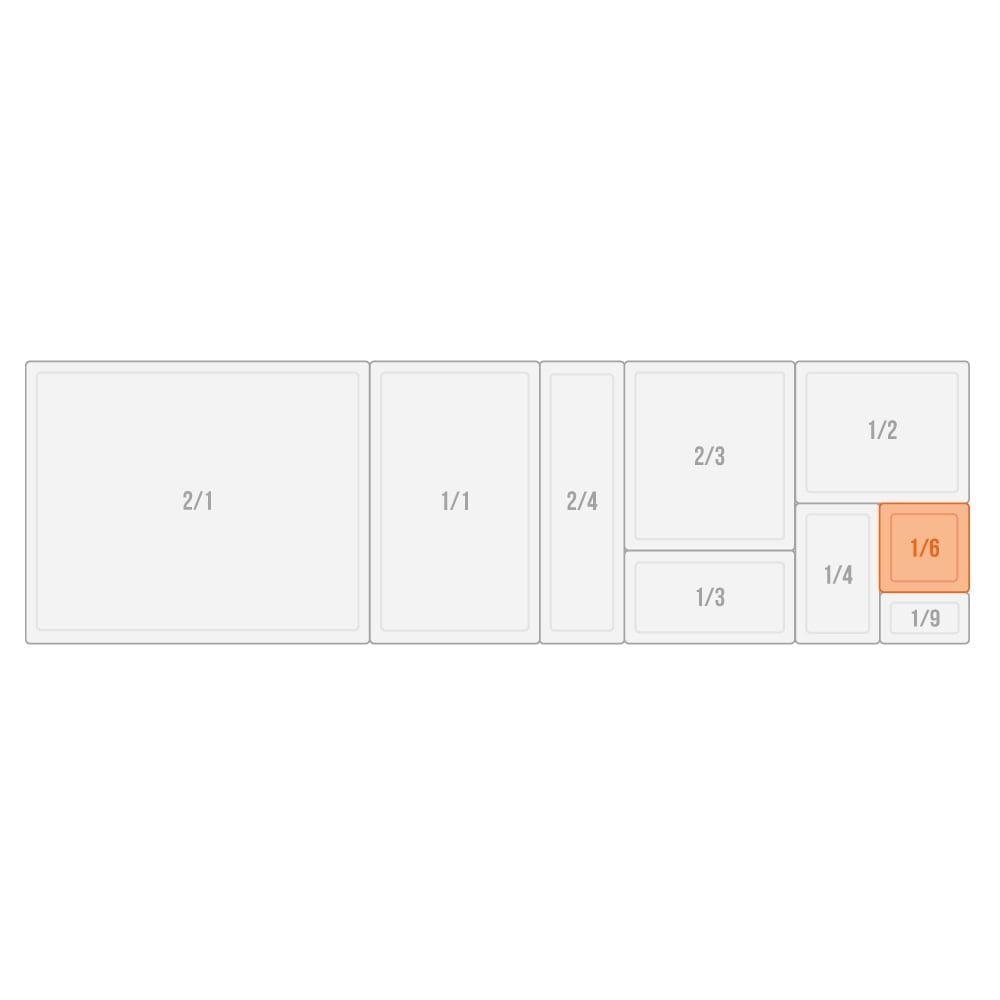 Bac GN Vogue 1/6 polycarbonate - profondeur 150 mm