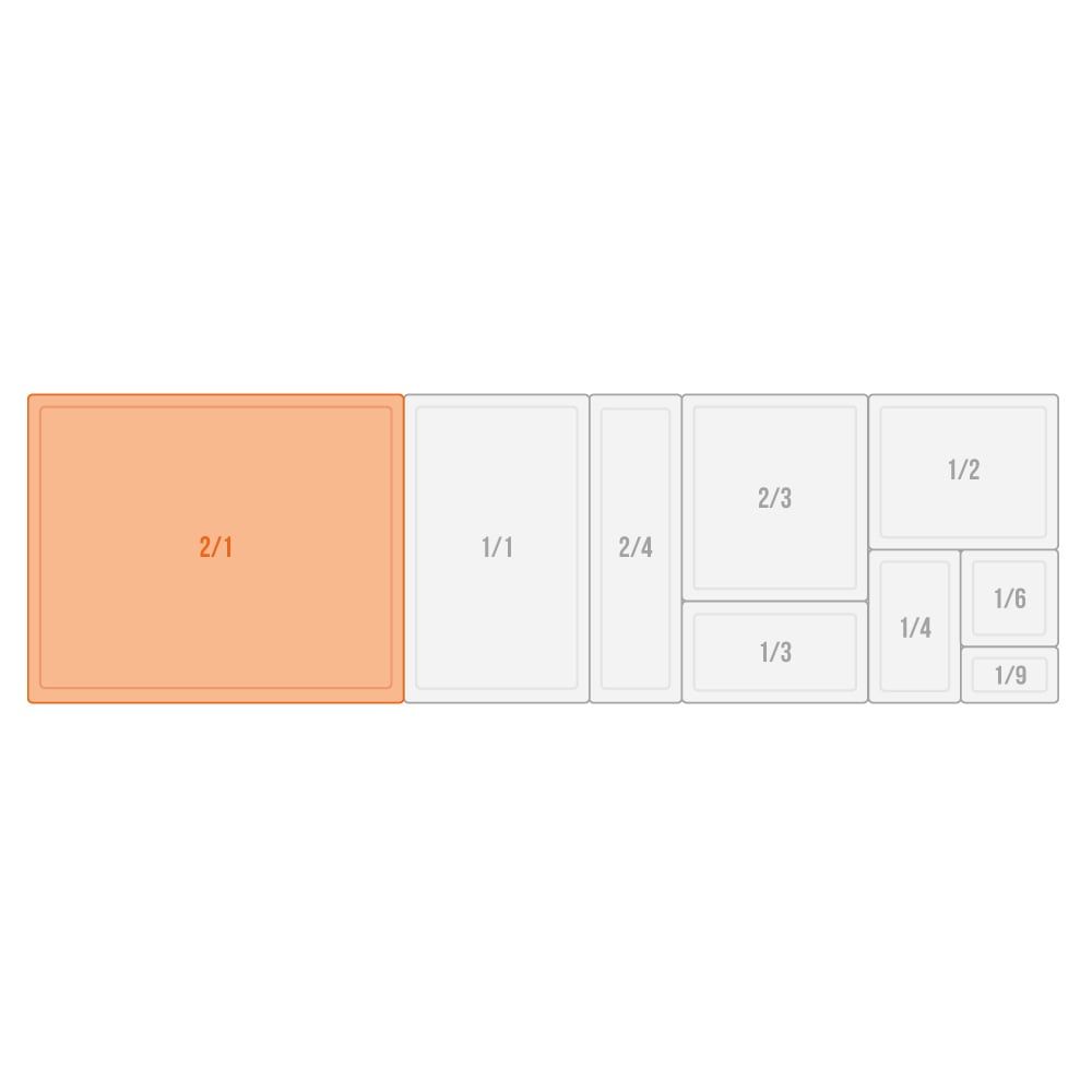Bac gastronorme "BASIC" GN  2/1 - profondeur 20 mm