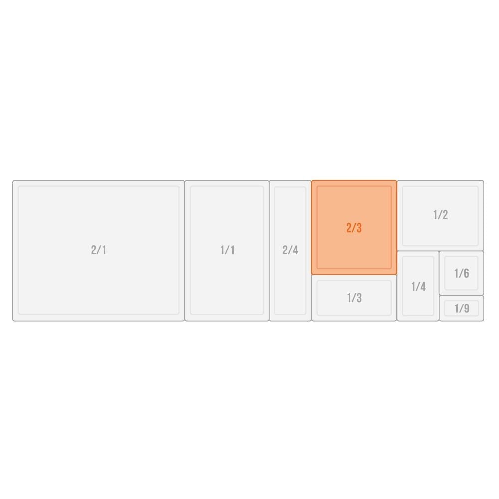 Bac gastronorme "BASIC" GN  2/3 - profondeur 65 mm