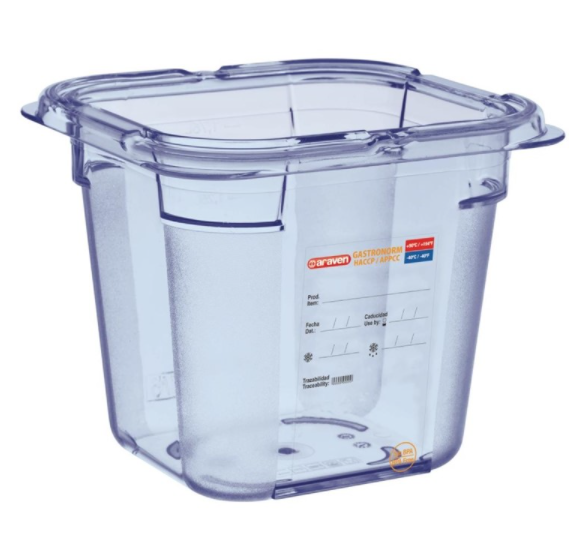 Boîte hermétique bleue en ABS sans BPA Araven GN1/6 150mm