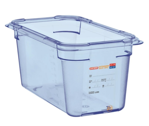 Boîte hermétique bleue en ABS sans BPA Araven GN1/4 150mm