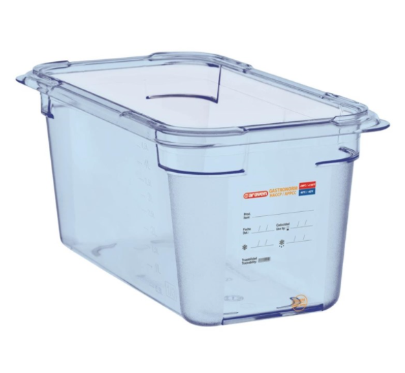 Boîte hermétique bleue en ABS sans BPA Araven GN1/3 150mm