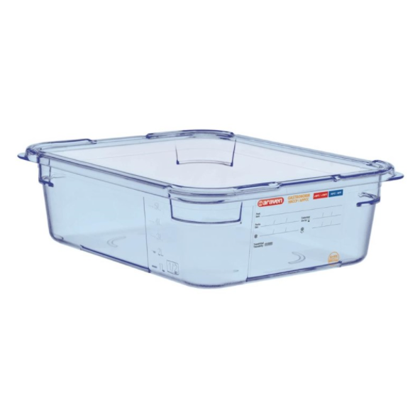 Boîte hermétique bleue en ABS sans BPA Araven GN1/1 150mm