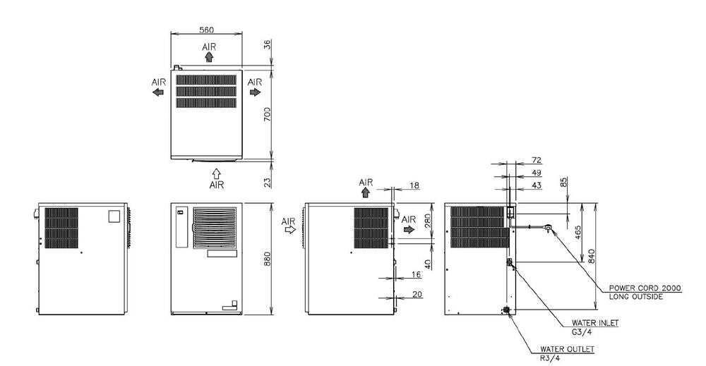 Machine à glaçons pleins Hoshizaki 125 kg