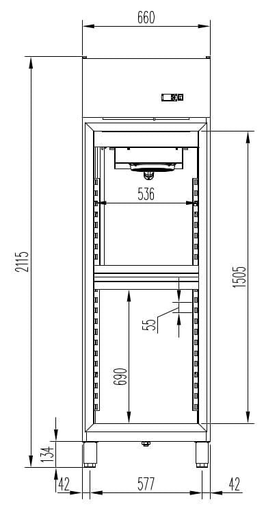 Réfrigérateur Profi 700 GN 2/1 - avec 2 demi-portes