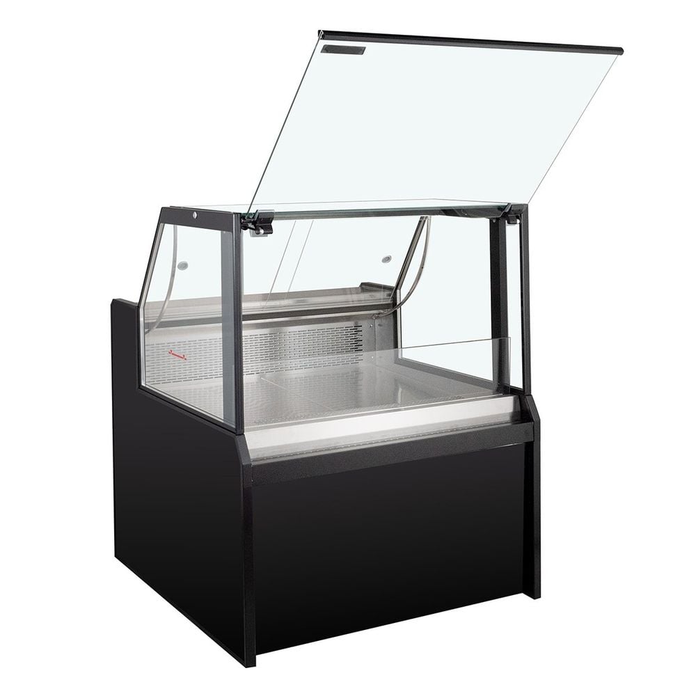 Comptoir réfrigéré TITAN 1935 mm noir, éclairage LED, soubassement réfrigéré