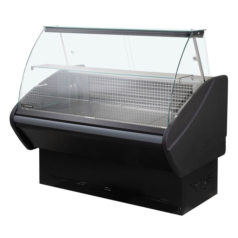 Comptoir réfrigéré RHEA 1340 mm noir, éclairage LED, soubassement réfrigéré
