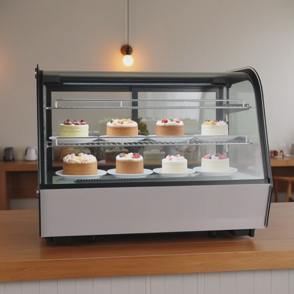 Vitrine réfrigérée ECO 160 L, 880 mm, avec éclairage LED et 2 étagères