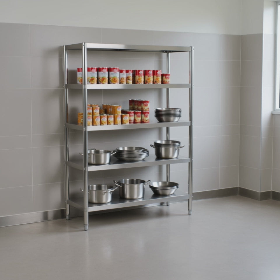 Étagère en inox AISI 201 Basic 1200x500x1800 mm, à monter soi-même