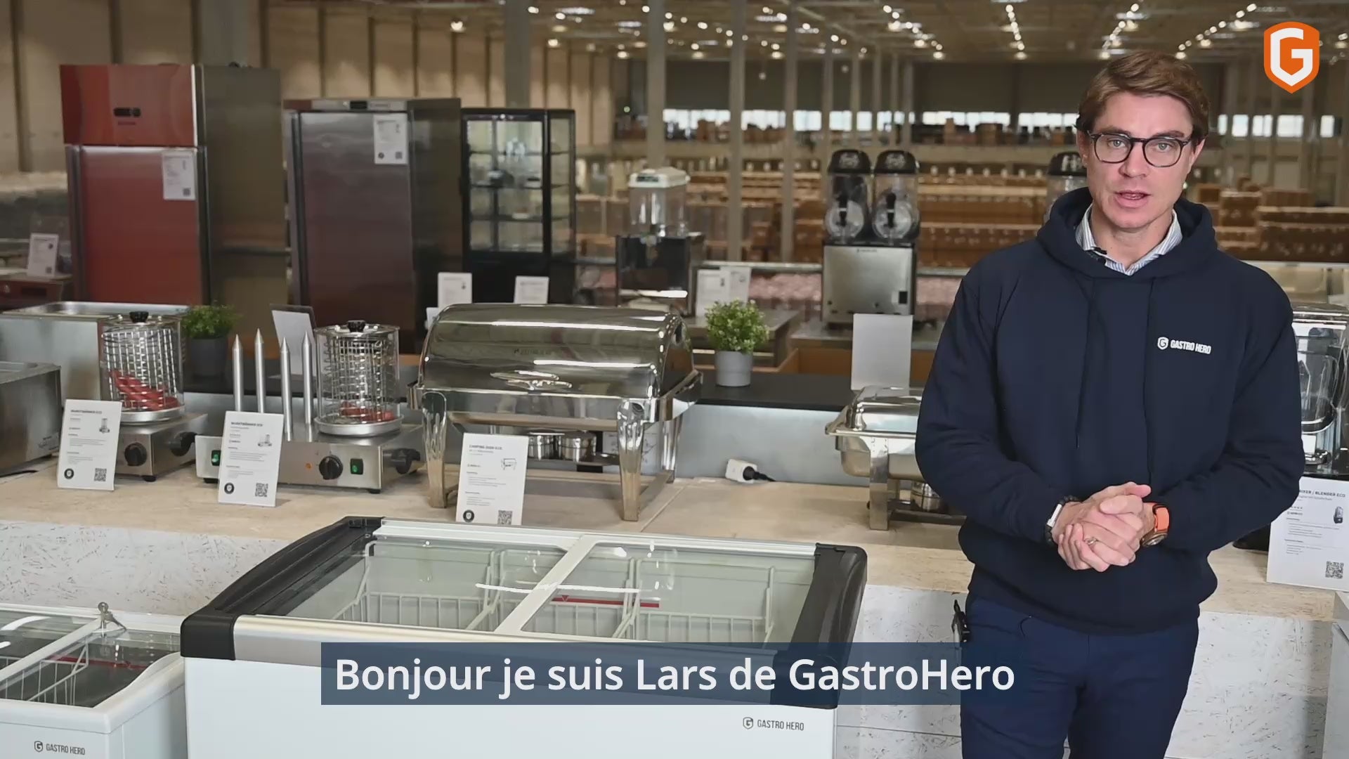 Congélateur coffre ECO 450 avec couvercle coulissant en verre, 4 roulettes
