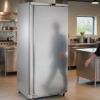 Armoire de congélation ECO 590 litres de volume de refroidissement, avec 1 porte, verrouillable, inox