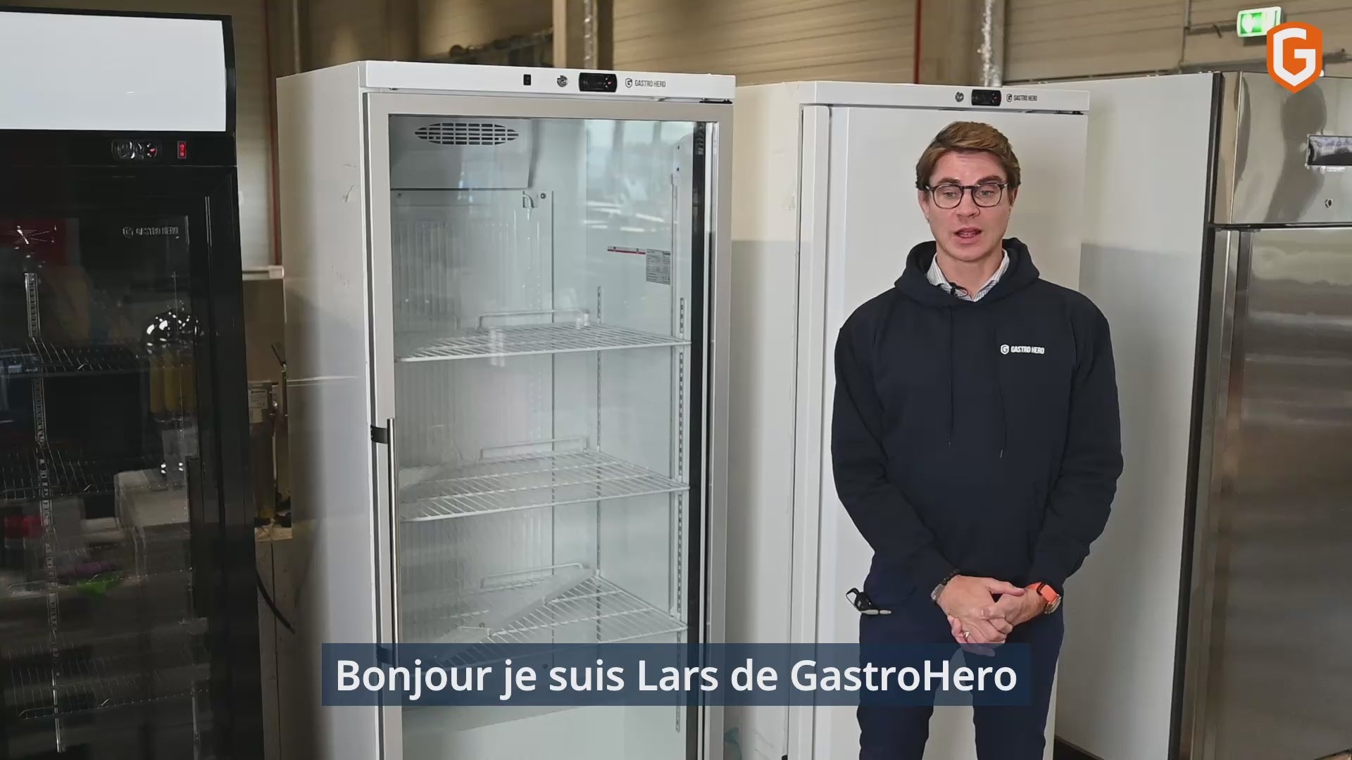 Armoire réfrigérée ECO 380 Litres de volume réfrigéré, avec 1 porte vitrée, verrouillable, LED, blanc