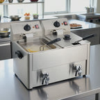 Friteuse électrique double ECO 10+10 litres avec robinet de vidange
