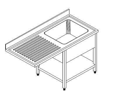 Plonge passage lave-vaisselle ECO 12x7 avec 1 bac à droite