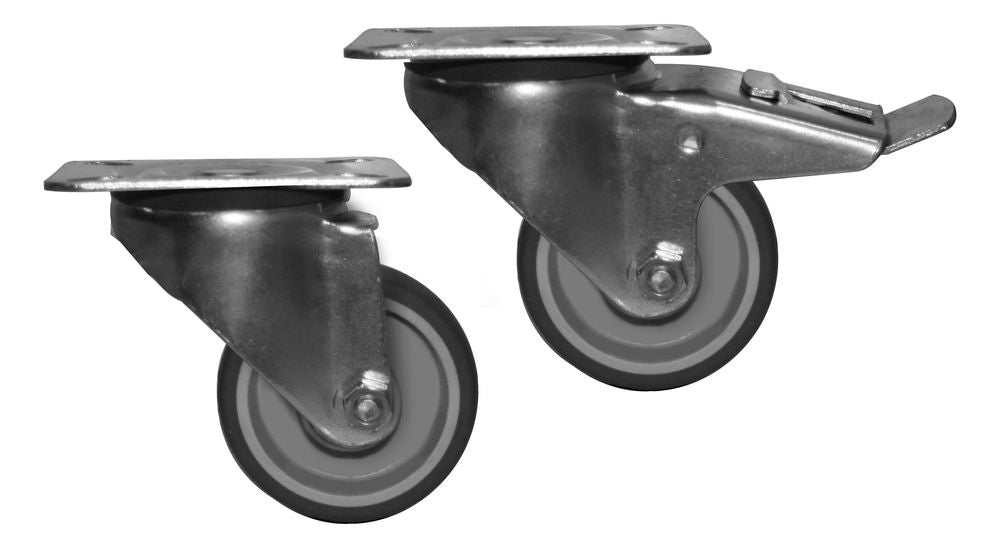 Set de roulettes Ø 80 mm pour réfrigérateurs et tables réfrigérées 4 roulettes