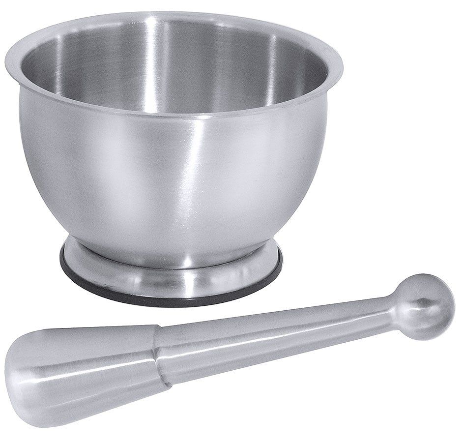 Mortier avec pilon, inox 18/10