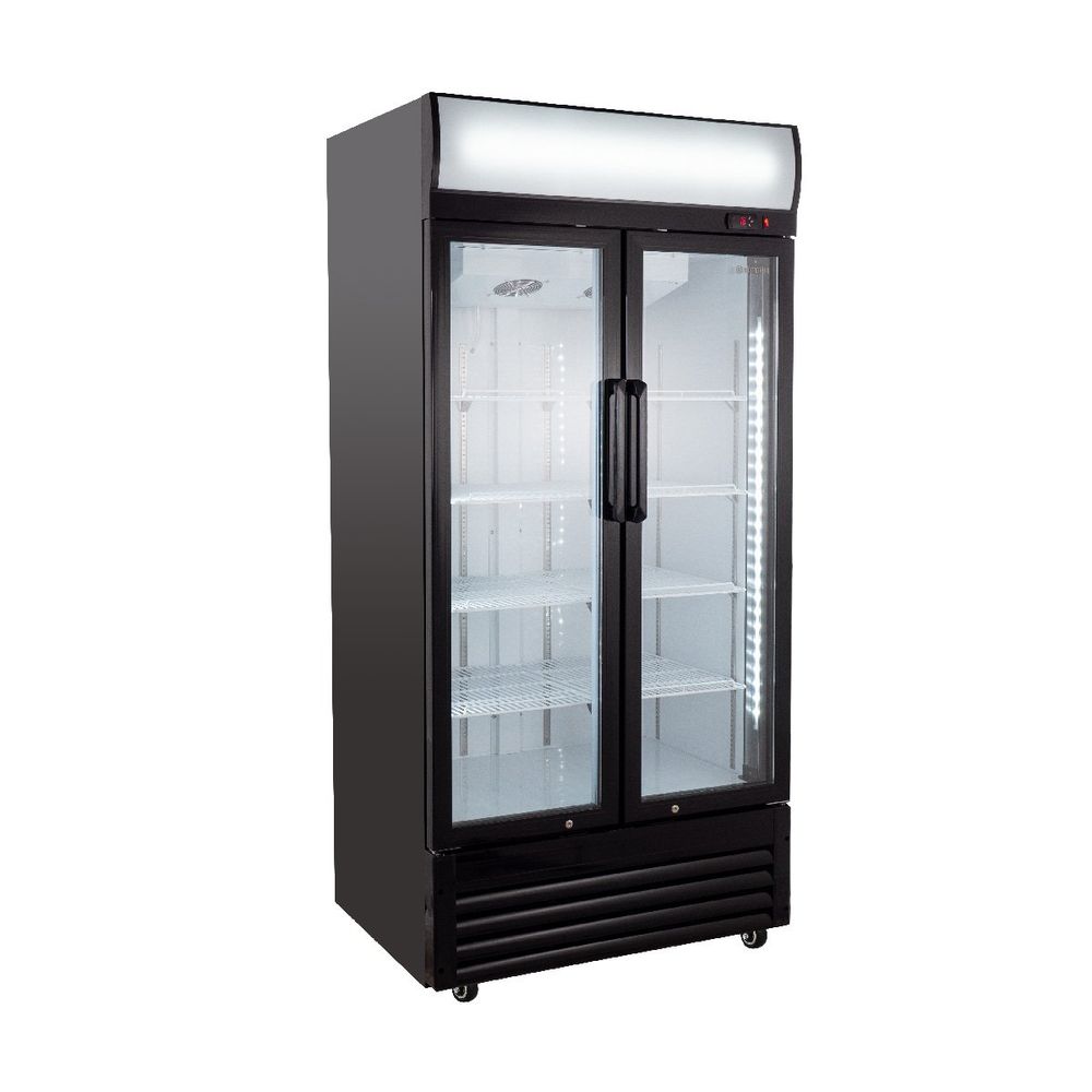 Réfrigérateur à boissons ECO 630 avec tête d'éclairage et portes battantes