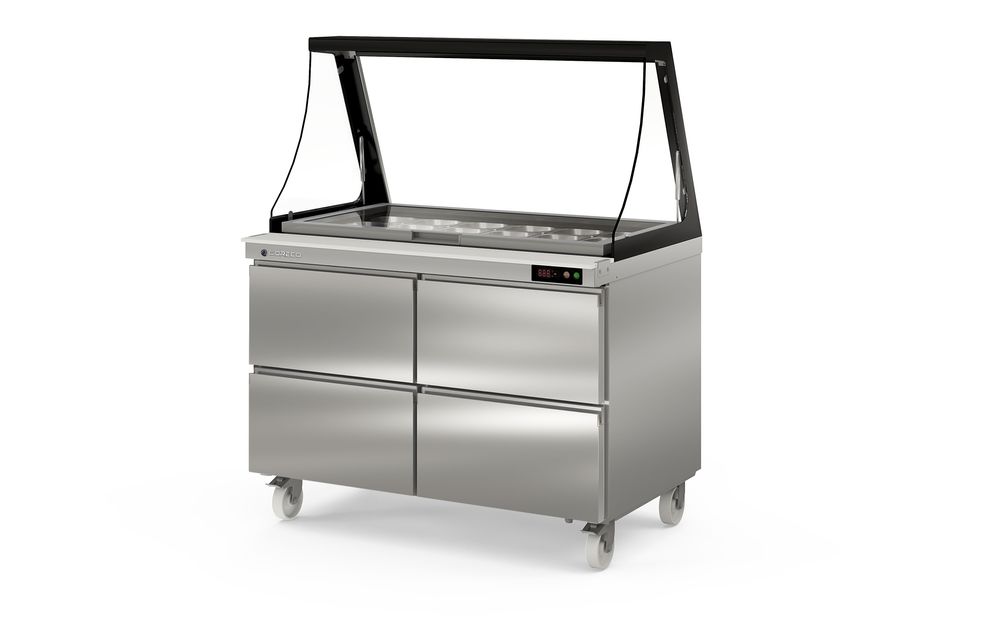Saladette Coreco US Range 1200 - 0/4 avec vitrinette