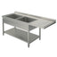 Plonge passage lave-vaisselle ECO 15x6 avec 2 bacs à gauche