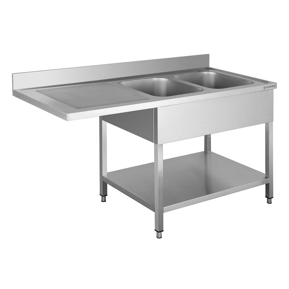Plonge passage lave-vaisselle Basic 16x6 avec 2 bacs à droite