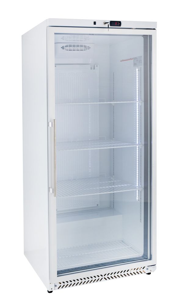 Réfrigérateur de stockage blanc ECO 590 à porte vitrée