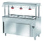 Ilot buffet PROFI chaud neutre avec portes coulissantes, écran de protection hygiénique et lampes chauffantes 2000x700x1500 – 5x GN1/1