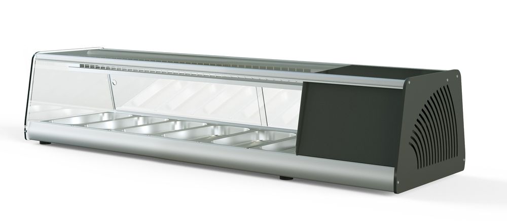 Vitrine à sushi PROFI 6x1/3GN - verre angulaire