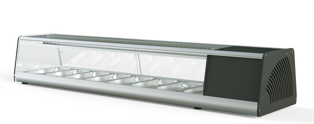 Vitrine à sushi PROFI 8x1/3GN - verre angulaire