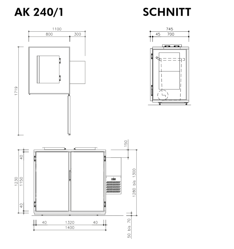 Refroidisseur de déchets Hefa 1 x 240L