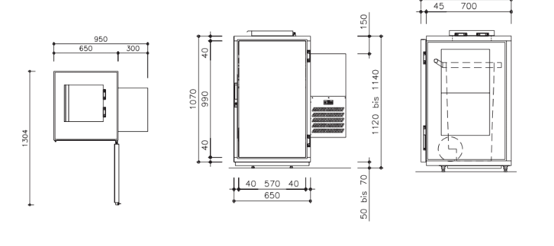 Refroidisseur de déchets Hefa 1 x 120L