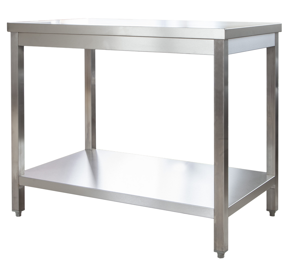 Table de travail en inox Profi 1 400 x 700 mm avec étagère basse