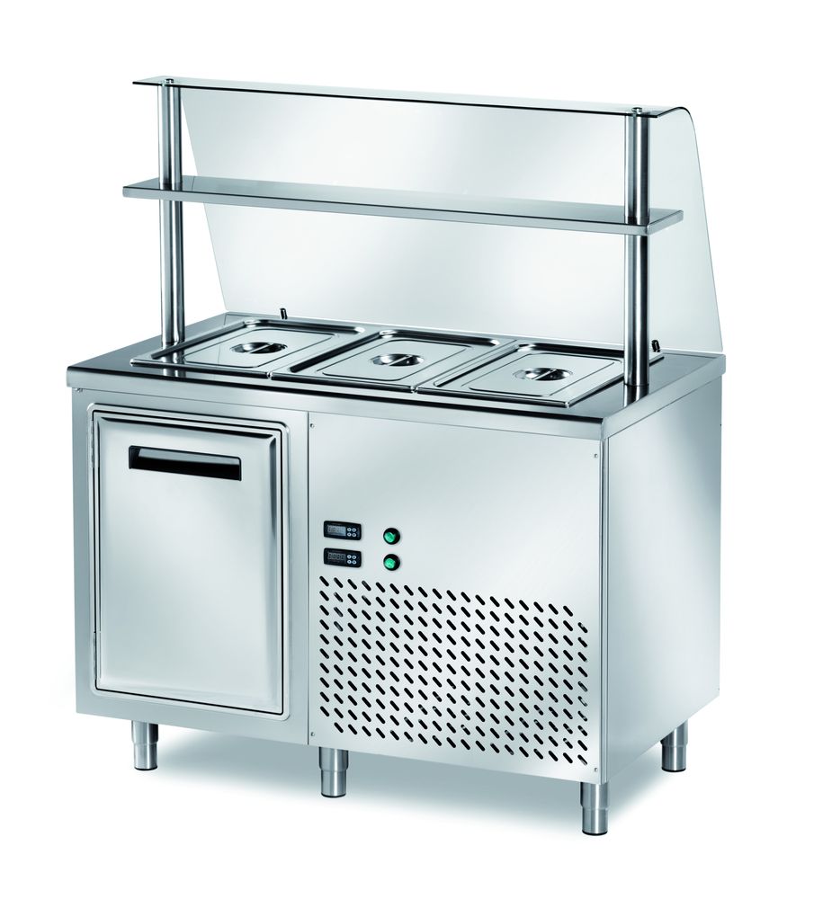 Table réfrigérée de distribution PROFI B200 avec portes battantes 1200x700x890 – 3x GN 1/1