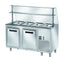 Table réfrigérée de distribution PROFI B200 avec portes battantes et structure en verre 1500x700x1400 – 4x GN 1/1